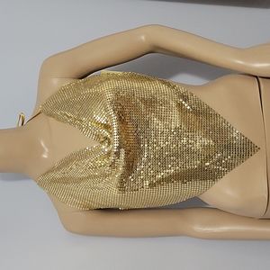 Chain Halter Top, Gold